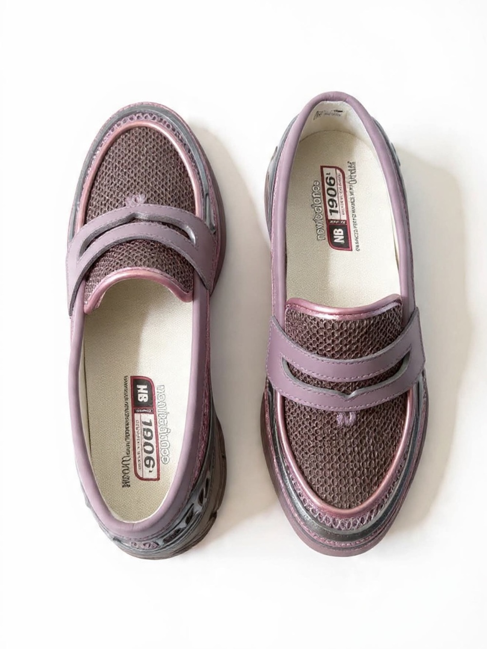New Balance 9060 Metallic Pink Slip-On Clogs